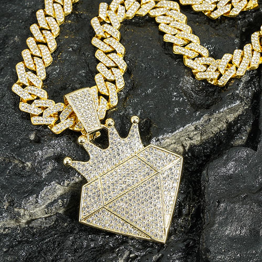 European-American Exaggerated Hip Hop Rhinestone Pendant Jewelry for Men & Women
