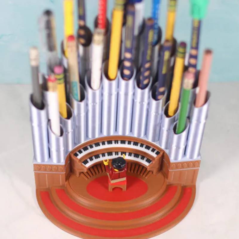 Traditional Chinese Style Pipe Organ Pen Holder With 3d Printed Model For Desk Organization