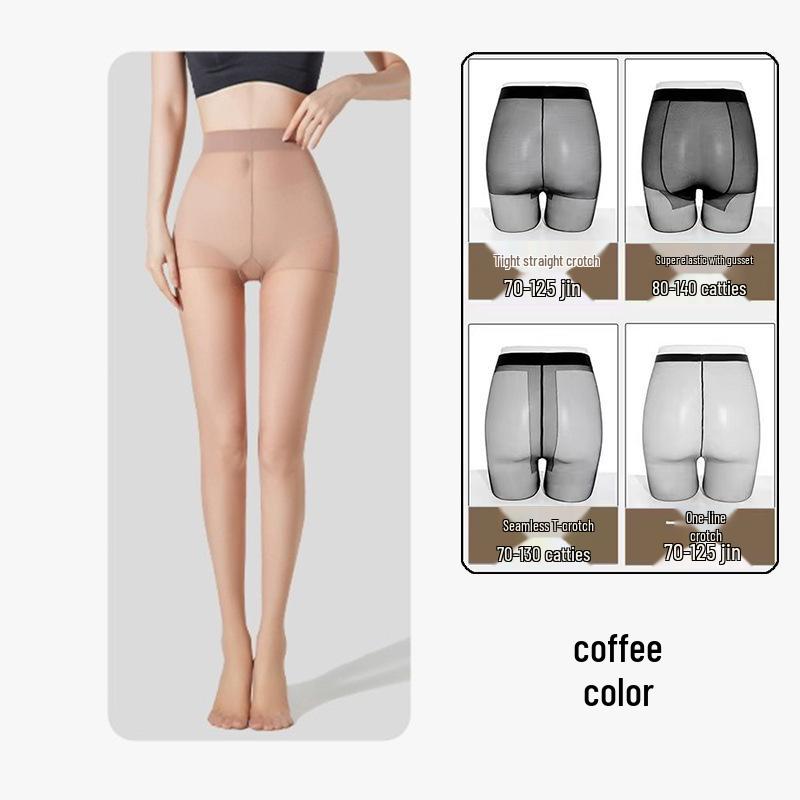 Anti-Haftananas Damen Ultra-Dünne Hochtransparente Nude-Feel Schwarze Seidenstrümpfe, Langlebig & Sexy mit Nicht-Rutschendem Schritt.