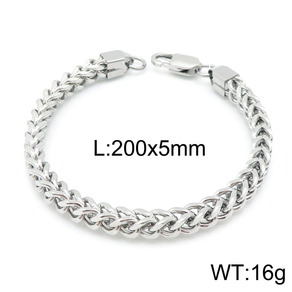 Premium Stainless Steel Front And Back Chain Bracelet, Simple Vacuum Plated Keel Chain, Japanese Buckle Men'S Jewelry