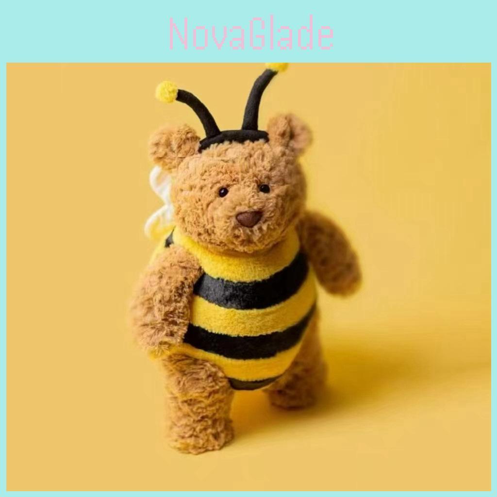 Adorable New Spring Bumblebee Bear Plush Toy Soft Stuffed Animal Doll 25cm