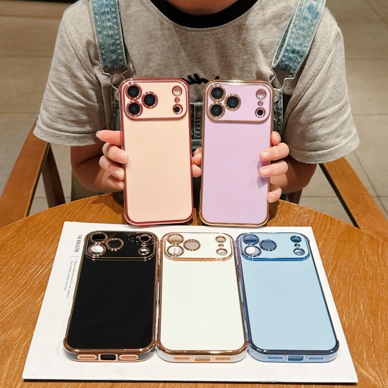 For IPhone 17 Promax Phone Case with Wave Plated Large Window for Apple 16/14/15 Soft Shell