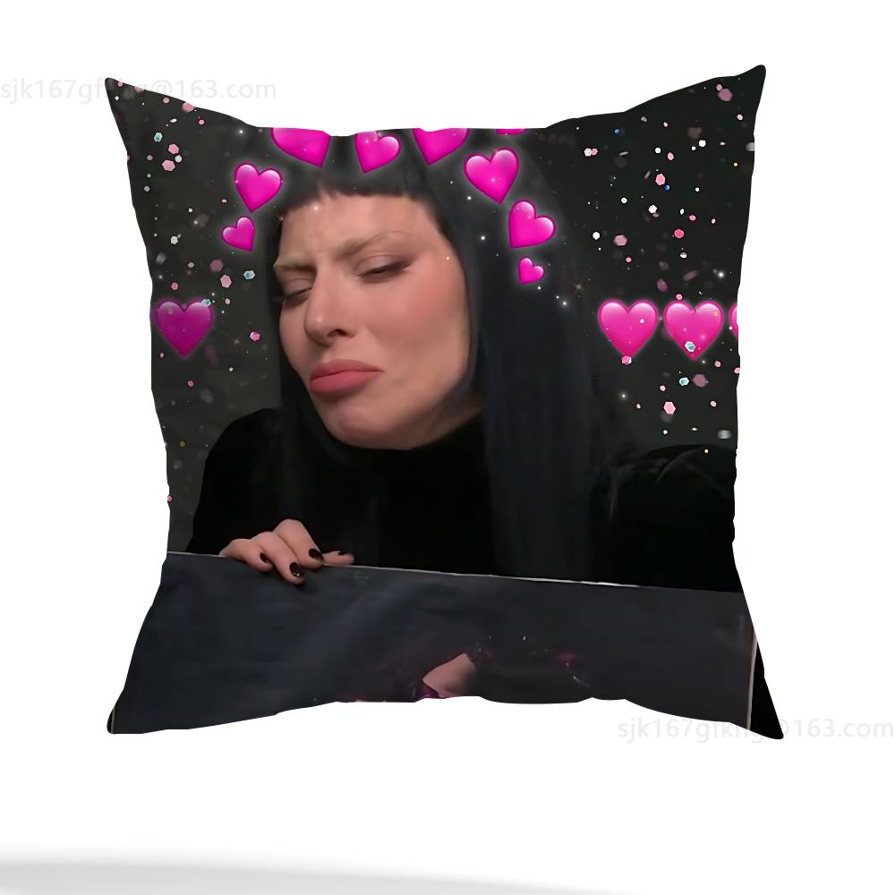 Singer L-Lady Gaga Pillow Case Anti-dustmite Pillowcase Invisible zipper silky short plush Sofa cushion cover