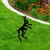 Rabbit Silhouette Yard Art Animals Garden Stakes Black Bunny Rabbit Garden Stake Rabbit Yard Decorations Outdoor Bunny Decor