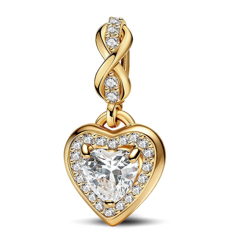 925 Silver Plated Cute Love Heart Firefly Golden Series Charms Bead For DIY Bracelet Necklace Making High Quality Jewelry Gift