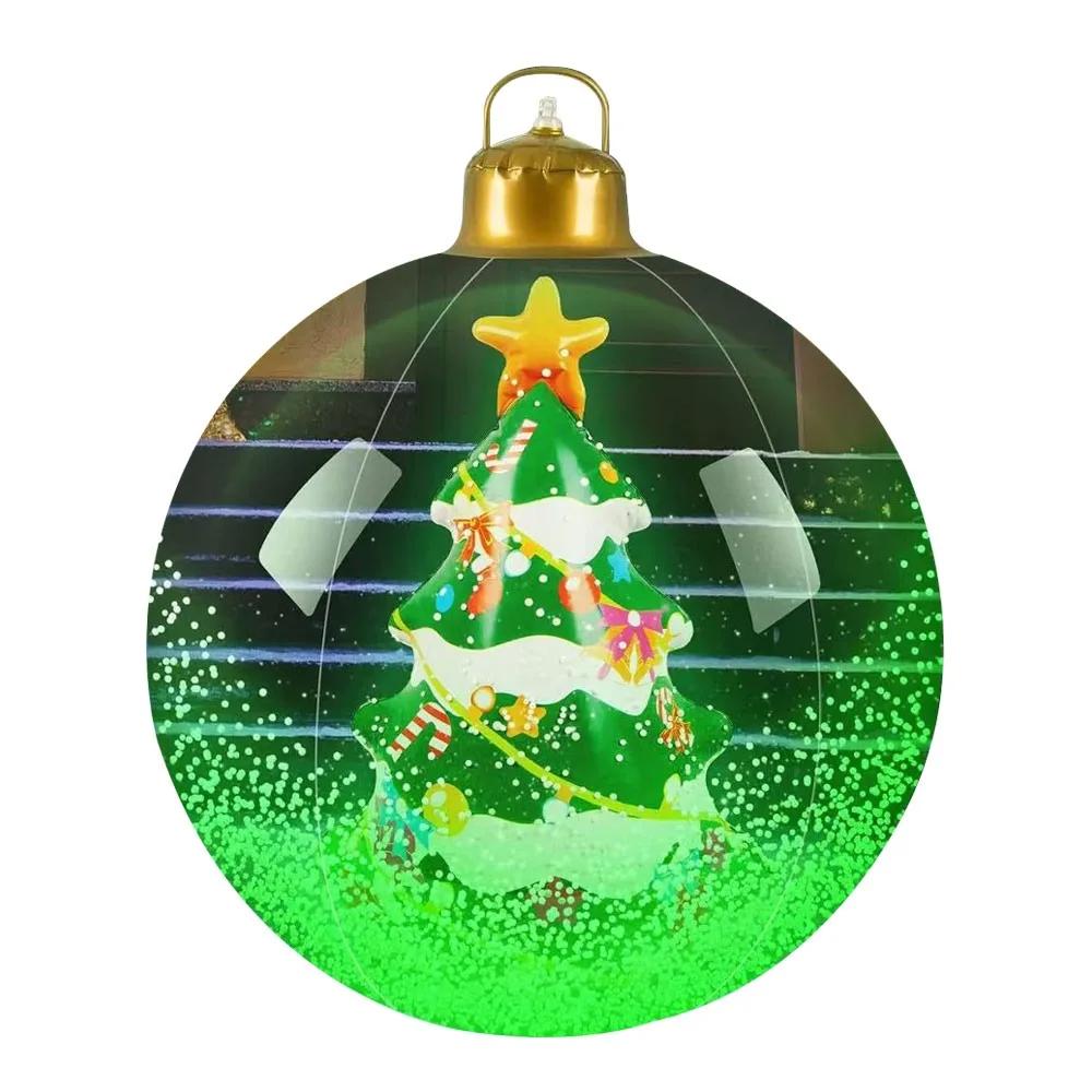 24 Inch Christmas Inflatable PVC Material Clear Ball Giant Christmas Balls Waterproof 60CM Size Holiday Decor Garden Decoration