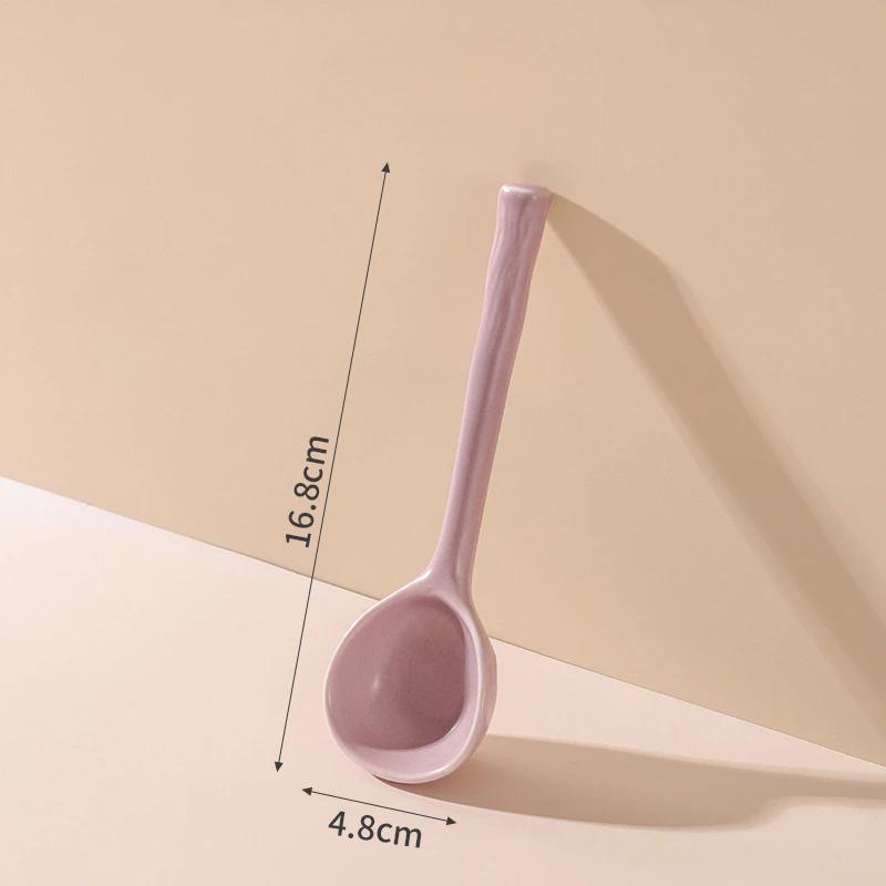 Ceramic Soup Spoon Japanese Style Household Ableware Cute Mixing Spoon Dessert Spoon Creative Kitchen Utensils 2025 New