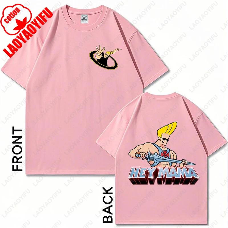 Johnny Bravo Fitness Graphic Shirt Retro Unisex Cotton Funny Teeshirt Casual Wear Birthday Present 80s 90s Hipster Adult Tops