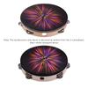 10 Inch Wooden Rdiant Tambourine Handbell Hand   with Double Row Jingles Reflective   Head Percussion Instrument Musical Toy