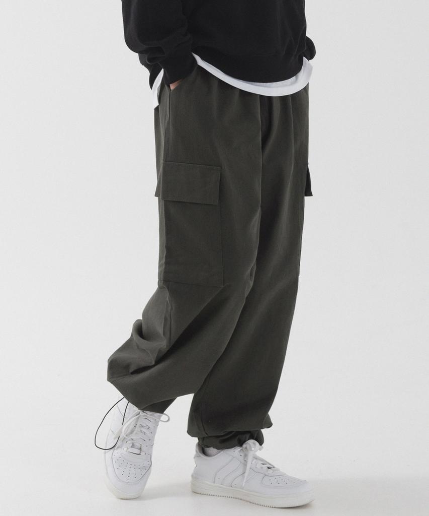 PIANER [2 Pack] String Wide Cotton Cargo Pants (5 Colors)