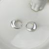 Silver Brushed Thick Hoop Earrings for Women - Versatile, Cool Style for Parties