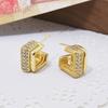 Elegant Copper Zircon & Pearl Hoop Earrings for Women - Real Gold Color-Preservation