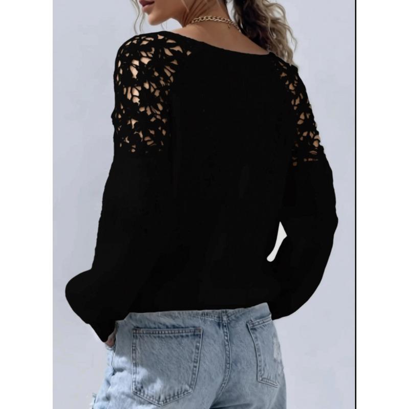 Damen Pullover mit langen Ärmeln, handgehäkelt, aus Kunstmink, Strickpullover