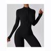 Sport-Jumpsuits Damen-Sets Langarm Schwarz Weiß Grau