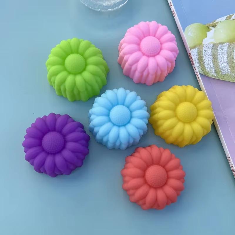 10pcs/lot 5cm Various Flower Designs Silicone Mold Chocolate Pudding Ice Mould Cupcake Cake Tools DIY Mini Soap Candle Molds
