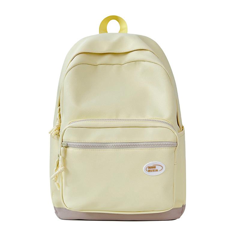 College Style Small Fresh Labeled Soft Girl Student School Bag, Daily Commuting Tutoring Bag, Large Capacity Backpack