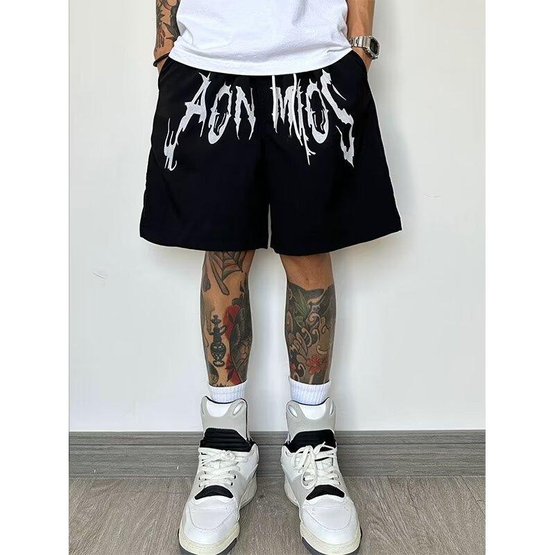 Stil Nou de Vară Pantaloni Largi Casual pentru Bărbați Pantaloni Scurți Versatili de Nișă cu Design pentru Bărbați