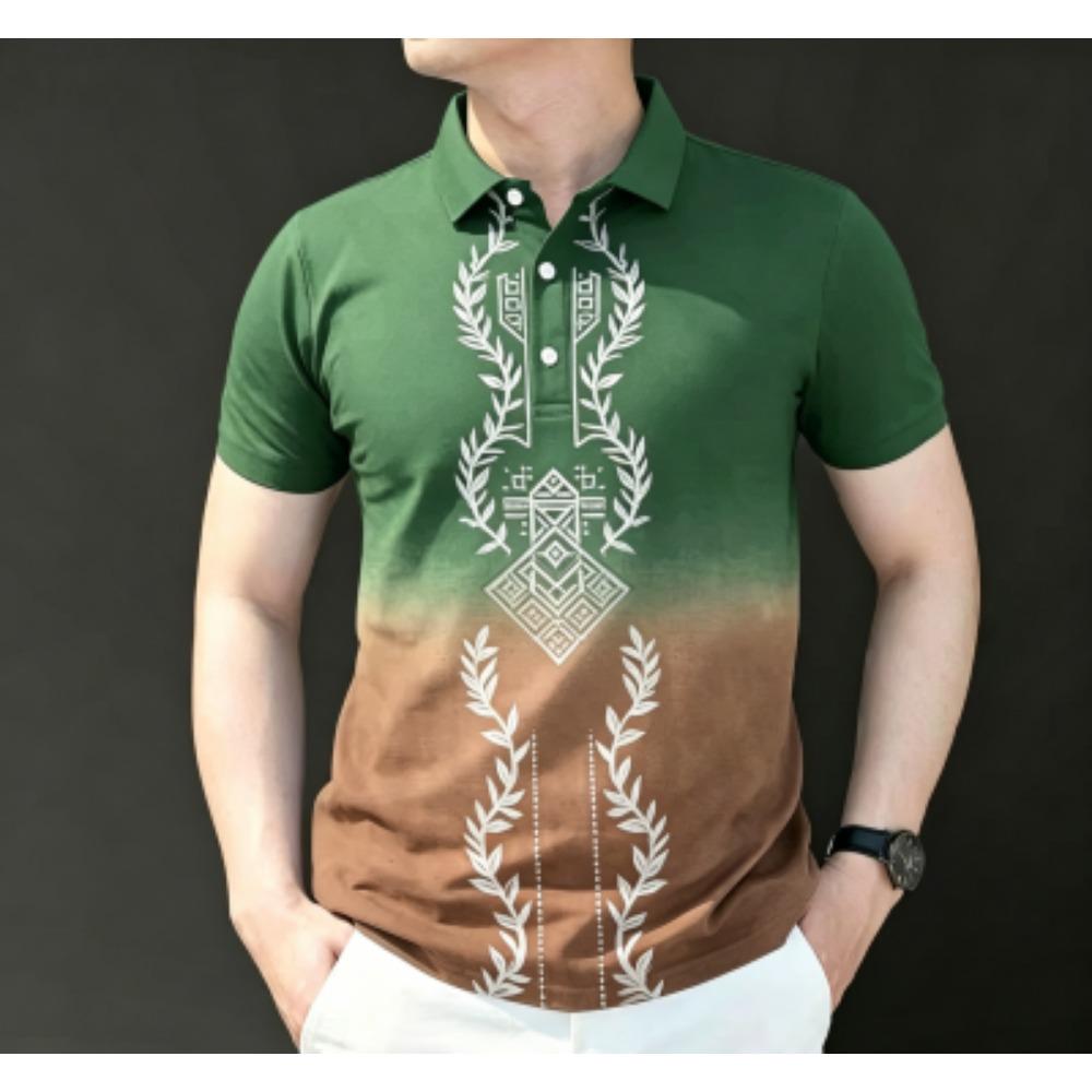 S-XXL Size Men's Fashion Print Polo Shirt Men's Outdoor Street Short Sleeve Tees Top Summer Casual T-shirt Men's and Women's Polo Shirt