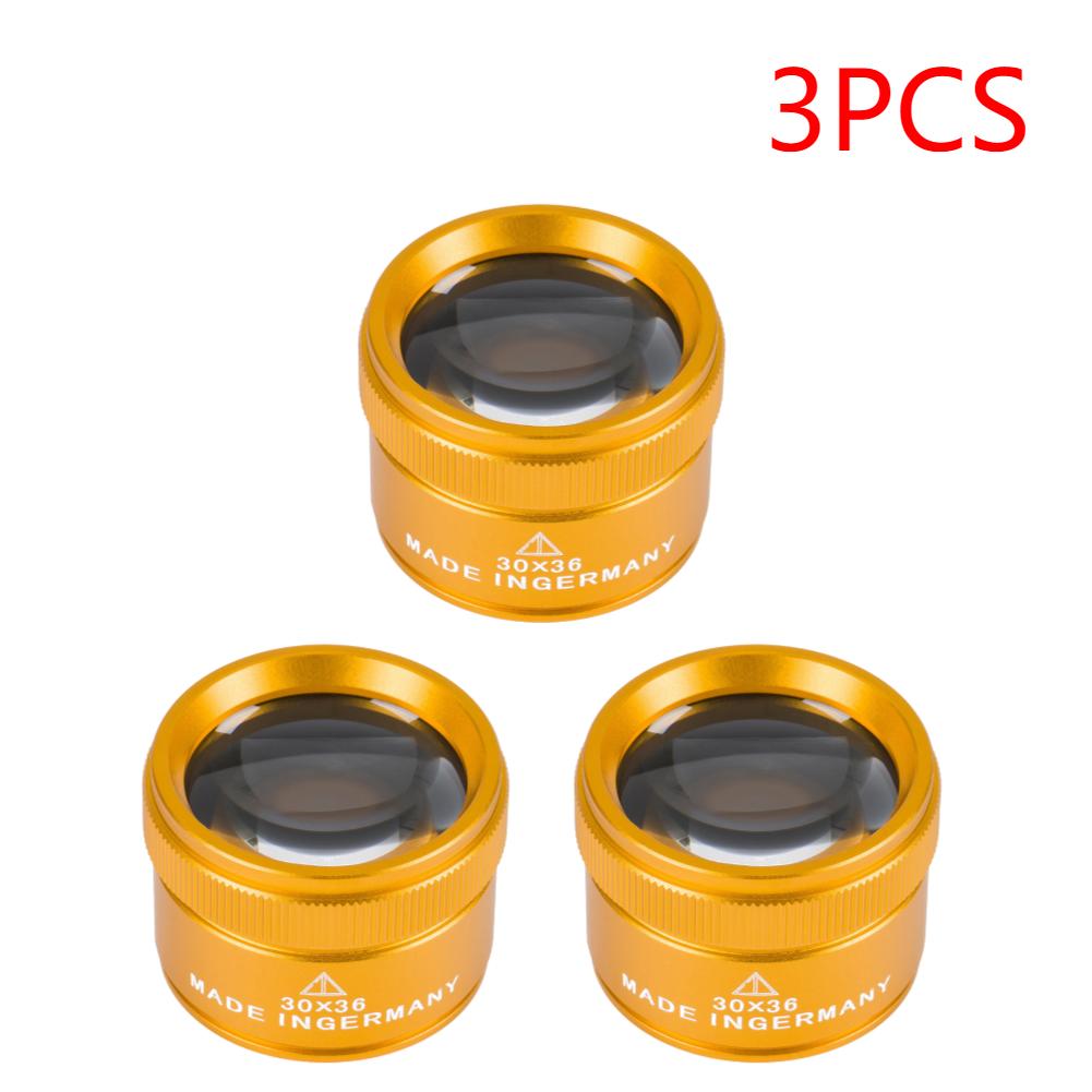 1-3PCS 30X Magnifying Glass K9 Optical Lens Monocle Magnifier Optical Glass Lens Loupe Magnifier for Coin Stamps Jewelry Loupe