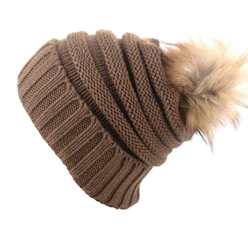Stylish Winter Women's Knitted Beanie Hat With Versatile Pom Pom Design And Warm Material