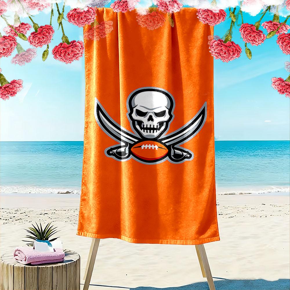 Pirate Skull with Football Design A must-have beach towel for beach travel