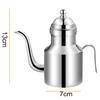 Home Oil Vinegar Dispenser Household Jug Silver Stainless Steel 1pc Vinegar Dispenser Oil Olive Pot Pourer Sauce