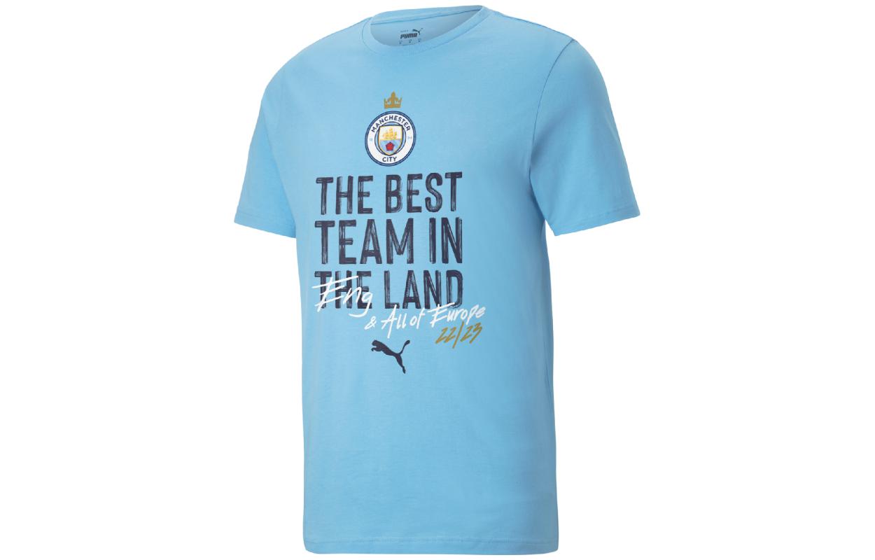PUMA T Shirts Men s Light Blue Crew Neck Moderate Straight Fit 779046-04 S