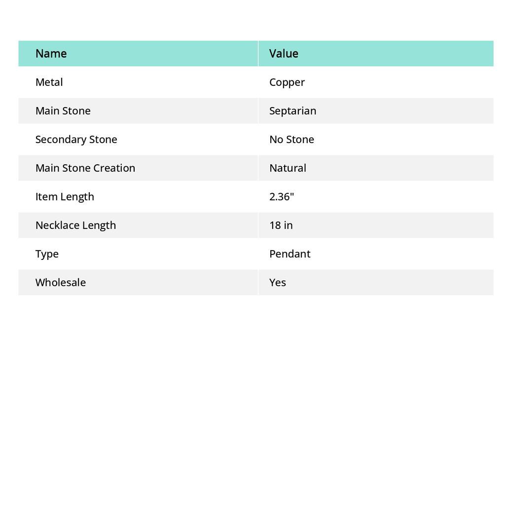 Natural Septarian Stone Gemstone Handmade Copper Wire Wrap Pendant 2.36" T5b53