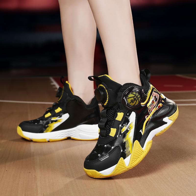 31-40 Dziecięce Duże Rozmiary Antypoślizgowe Odporne na Zużycie Modne Wysokie Buty do Koszykówki Trend Sportowy Buty Dziecięce