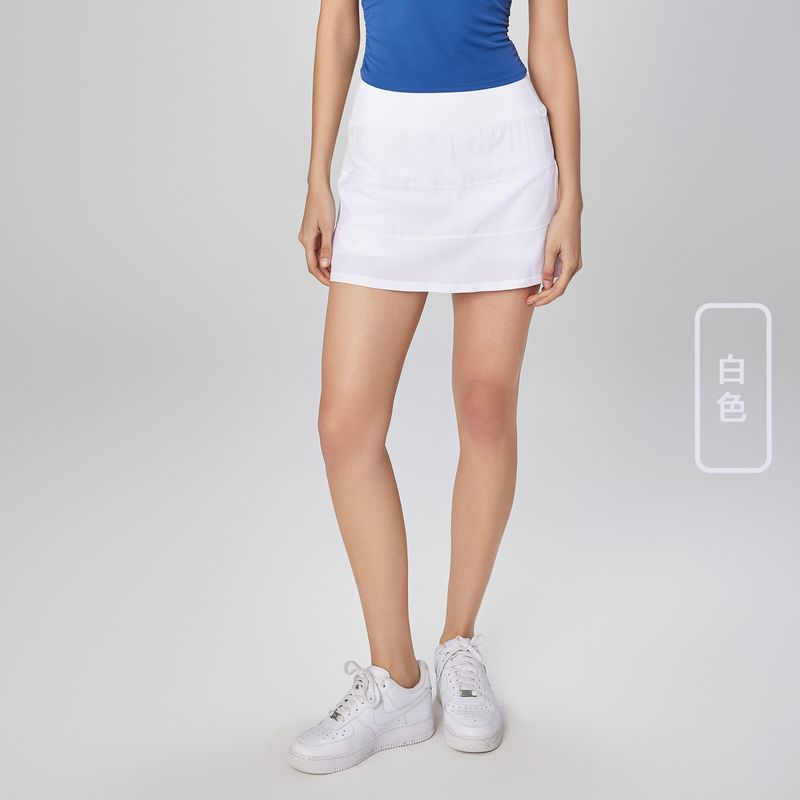 

Modal Yoga T-shirt Summer Silm Slim Looking Sports Short Sleeve Circular Lower Hem Workout Clothes round Neck Women with Chest Pad White short skirt 8