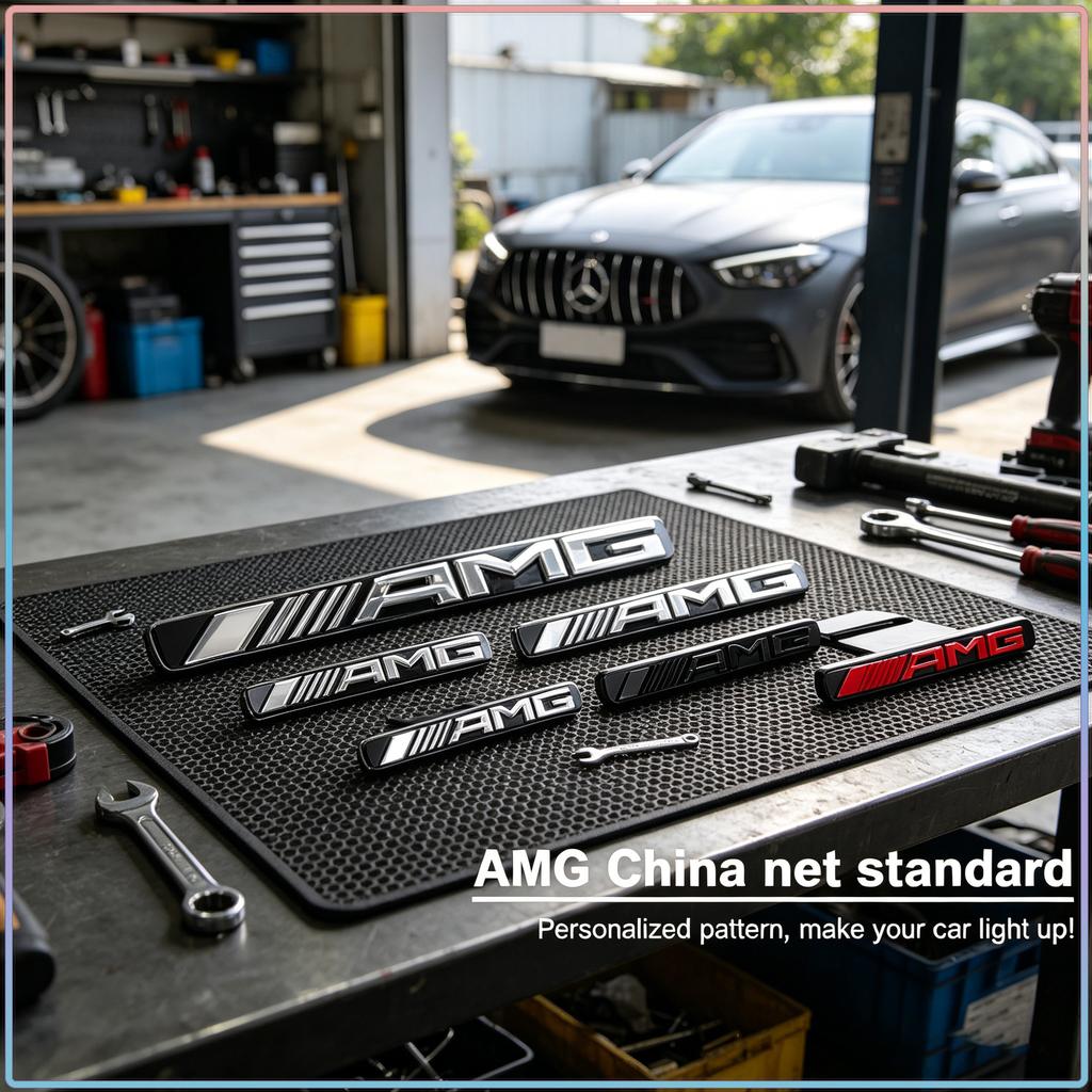 AMG Logo Car Front Grille Badge Emblem Auto Exterior Accessories For Mercedes Benz W205 W177 W212 W213 W221 W220 W176 ML G63 E63 GT
