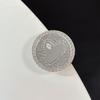 Luxury Mobile Phone Airbag Holder Magnetic Paste Leather Round Rhinestone Heart Mirror High-End Female