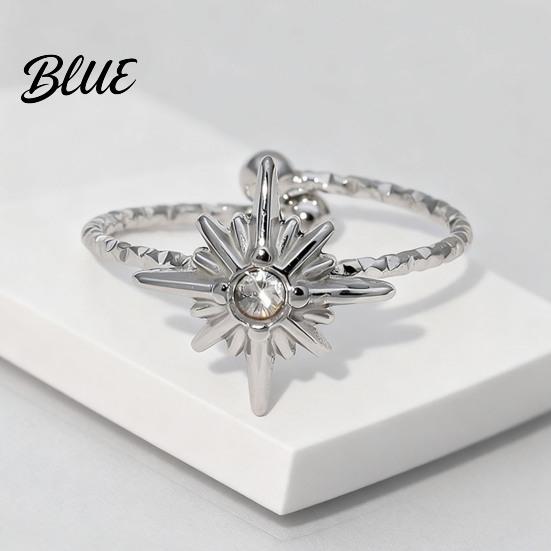 Adjustable Ring Women Finger Eight-Pointed Star Fit Open Multi-width Rings
