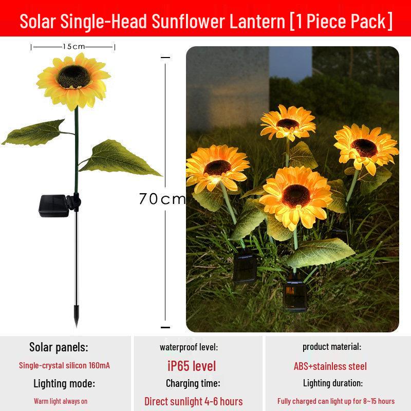 Sonnenblumen-Solarleuchte: Wasserdichte Outdoor Garten- & Balkon-Atmosphärenleuchte