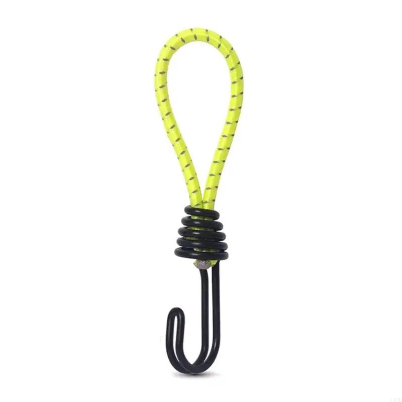 Bungee Cords with Hooks, Metal Shock Cord Hook Tent Elastic Rope Stretch Strap