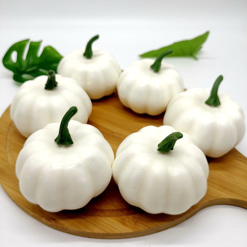 White and Yellow Pumpkin Model for Halloween and Christmas Decoration Wreaths