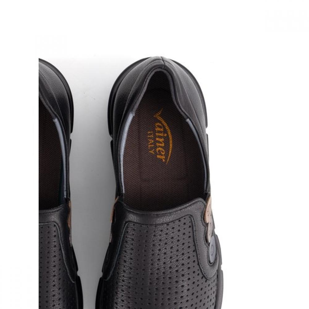 Vainer Women S Comfort Punching Loafer Black 346f0v1ba