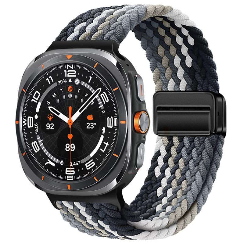 Nylon Magnetic Buckle Strap For Samsung Galaxy Watch Ultra 47mm Braided Solo Loop Bracelet For Galaxy Watch Ultra 47mm Correa