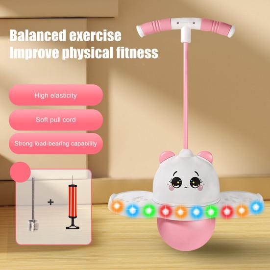 Balance Jumping Ball for Kids Panda Frog Bouncing Ball with Handle & Pump Pogo Sticks Core Strength Motor Skills Coordination Trainer