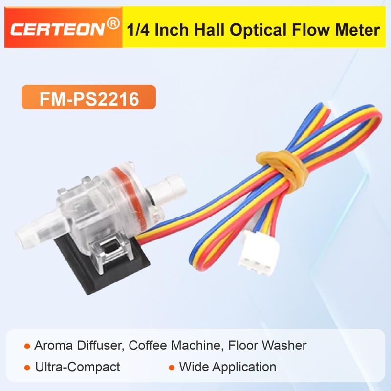 FM-PS2216 Inline Optical Flow Sensor Hall Effect Liquid Flow Meter for Coffee Maker Aroma Machine Washing Use