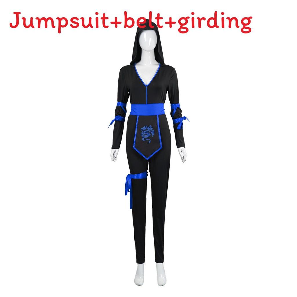 Adult Female Halloween Ninja Role Playing Black Uniform Stage Performance Dress