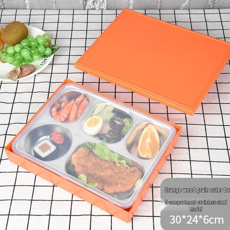 304 Stainless Steel Divided Lunch Box with Lid