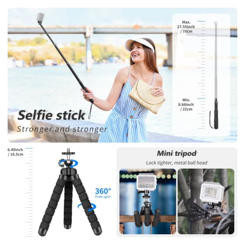 NEEWER 50 in 1 Action Camera Accessories Kit Compatible GoPro Hero 13 12 11 DJI OSMO 4 3 2 Insta360 X4 X3 SJCAM AKASO VicTsing APEMAN Camppark Sports