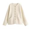 Winter New High-end Woolen Top Jacket Women's Crew Neck Short Women's Coat