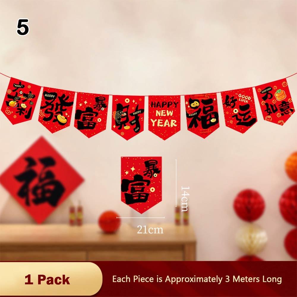 New 2026 Year Year of The Horse Flag Hanging Flag Festival Atmosphere New Year Decorations Ornaments Horse Banners