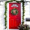 Classic Christmas Wooden Sign with Candy Canes Pattern - Navidad Round Sign for Front Door, Wall Hanging Decor - Ideal Christmas Gift