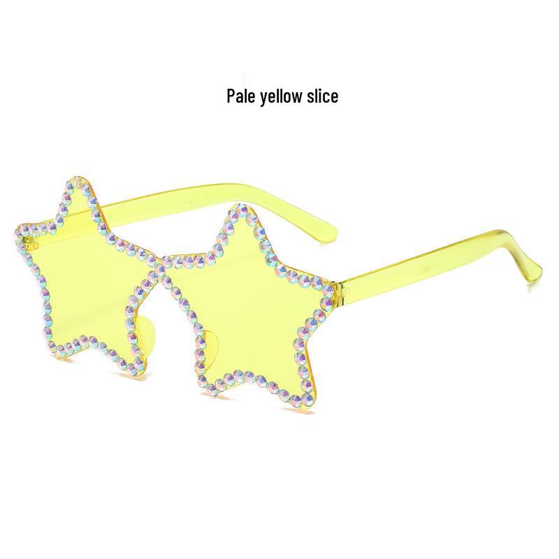 Frameless Rhinestone Star Sunglasses for Hip-Hop Parties and Fun Gatherings