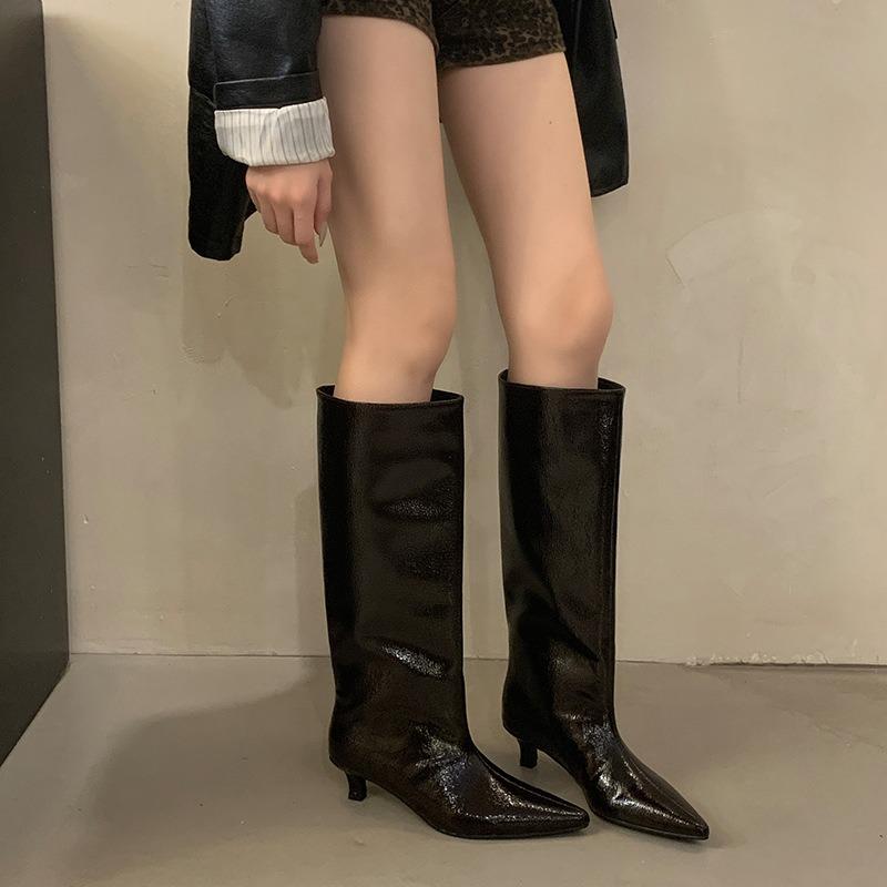 Fashion 2025 New Women Shoes High Quality Knee-High Boot Sexy Pointed Toe Casual Party Shoe Autumn Winter Long Boot for Women High Heels
