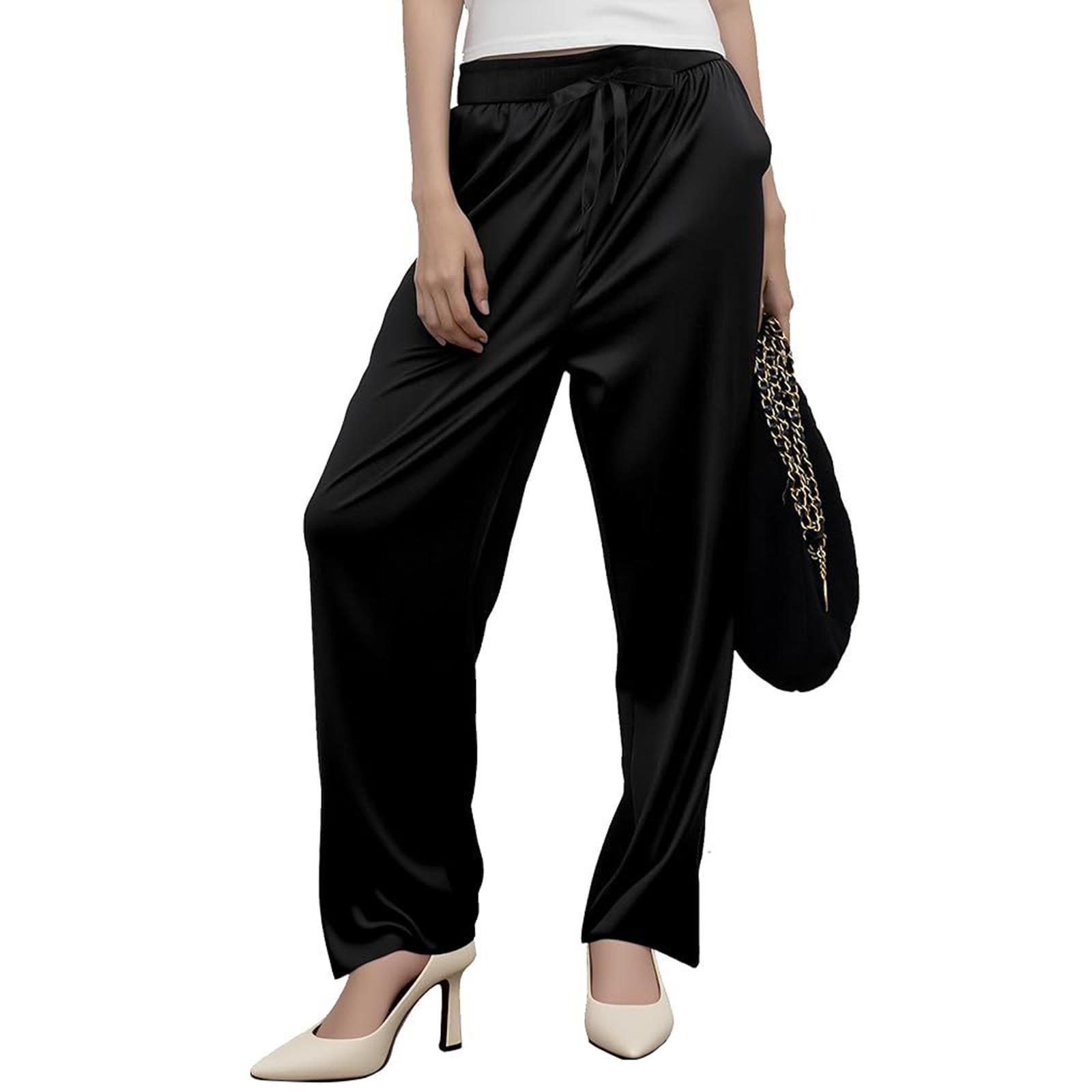 

Women s Casual Solid-Colored Trousers XL чорний