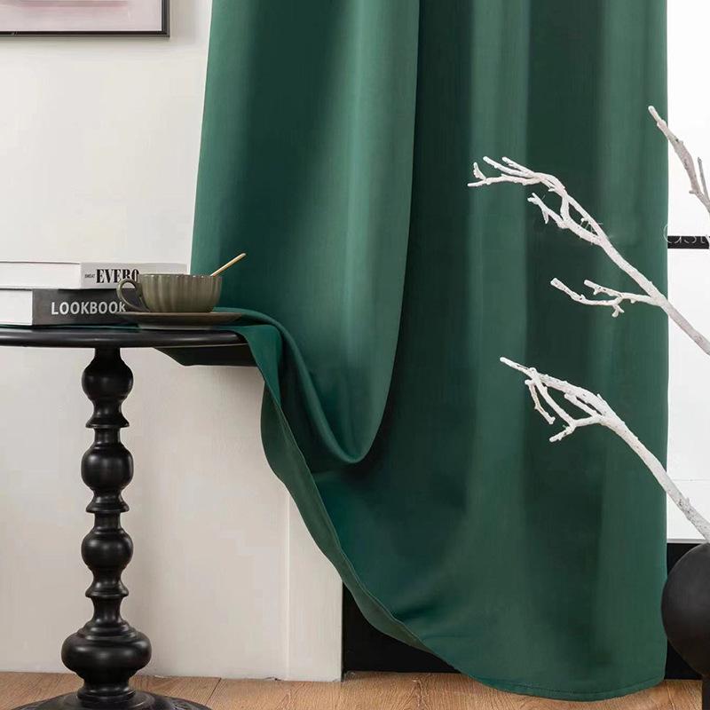 

Современные простые однотонные затемняющие шторы для спальни, звукоизоляционные шторы для отелей 100*130 зелёный